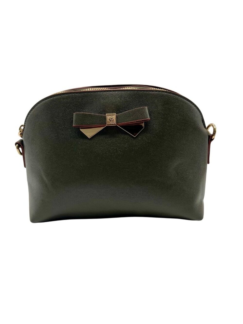 Anne Klein Green Curves Faux Leather Crossbody Bag